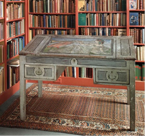 Virginia Woolf's writing desk, part of Duke's special collections. Photo credit: Amy Murat, 2017