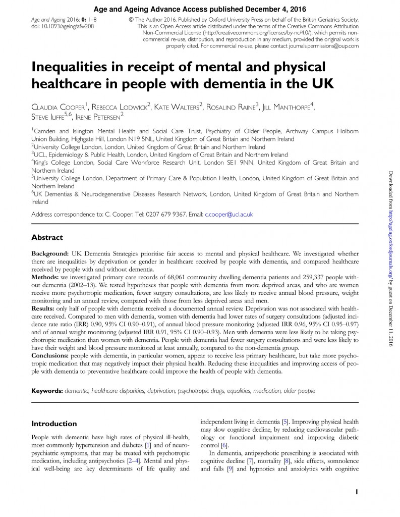 Open Access from Age and Ageing